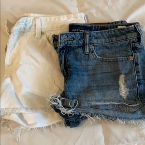 2 pairs of lucky brand denim cutoff shorts size 2